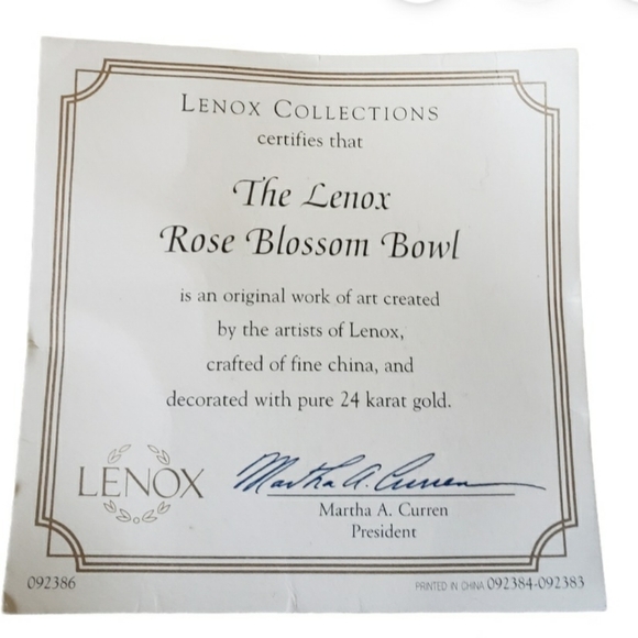 Lenox Rose Blossom Bowl Fine China w/ 24K Gold Trim and platter - Picture 2 of 5